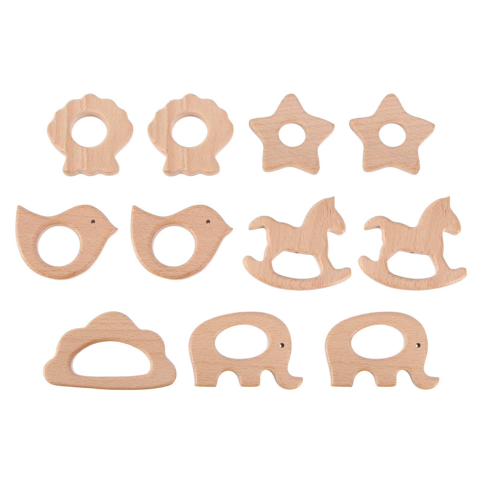 Baby Products Natural - 11 piezas de mordedores de madera